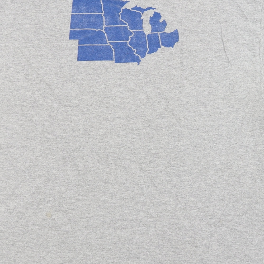 Preworn Mens Grey    T-Shirt Size L  - MIDDLE OF NOWHERE