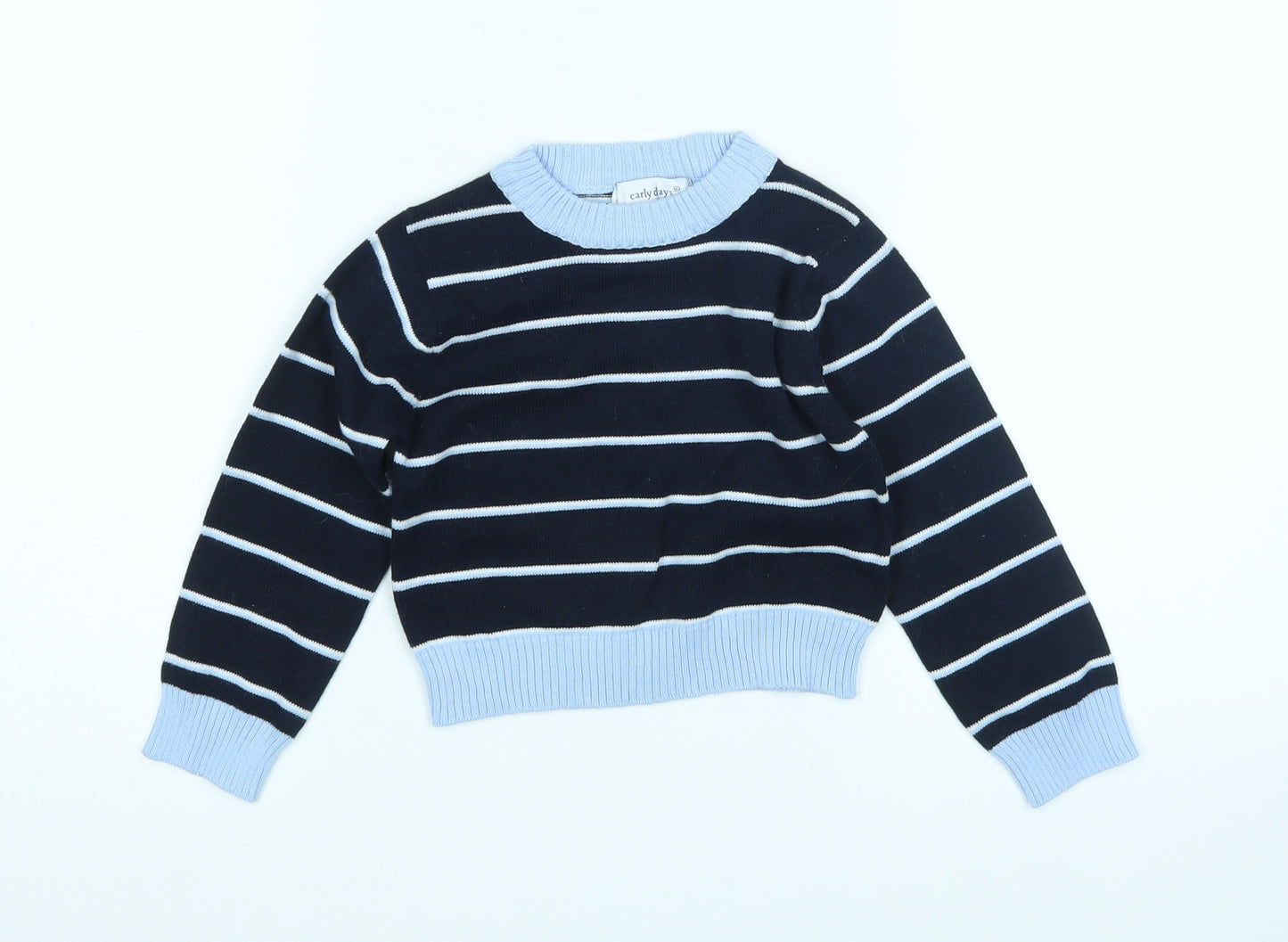 Earlydays Boys Blue Striped  Pullover Jumper Size 12-18 Months