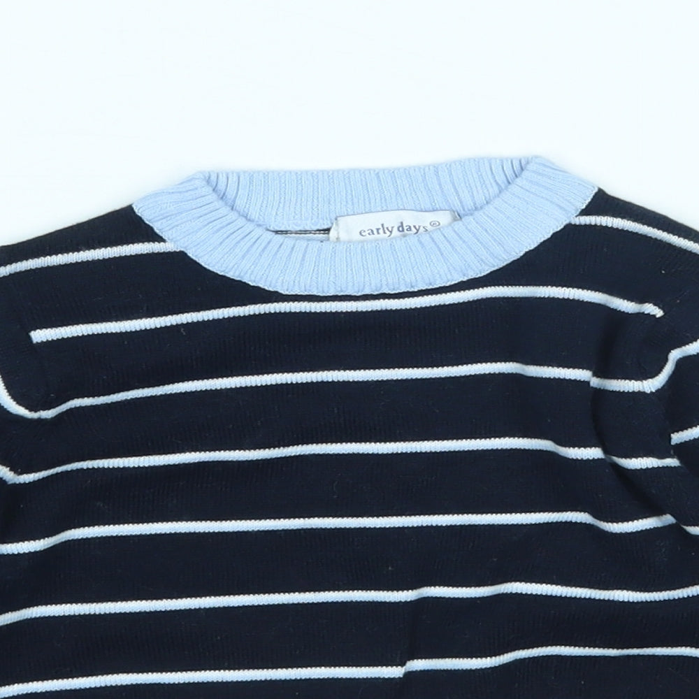Earlydays Boys Blue Striped  Pullover Jumper Size 12-18 Months