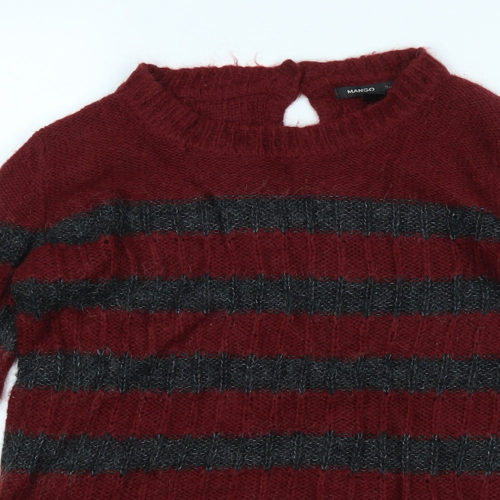 Manhgo Womens Multicoloured Striped  Pullover Jumper Size M