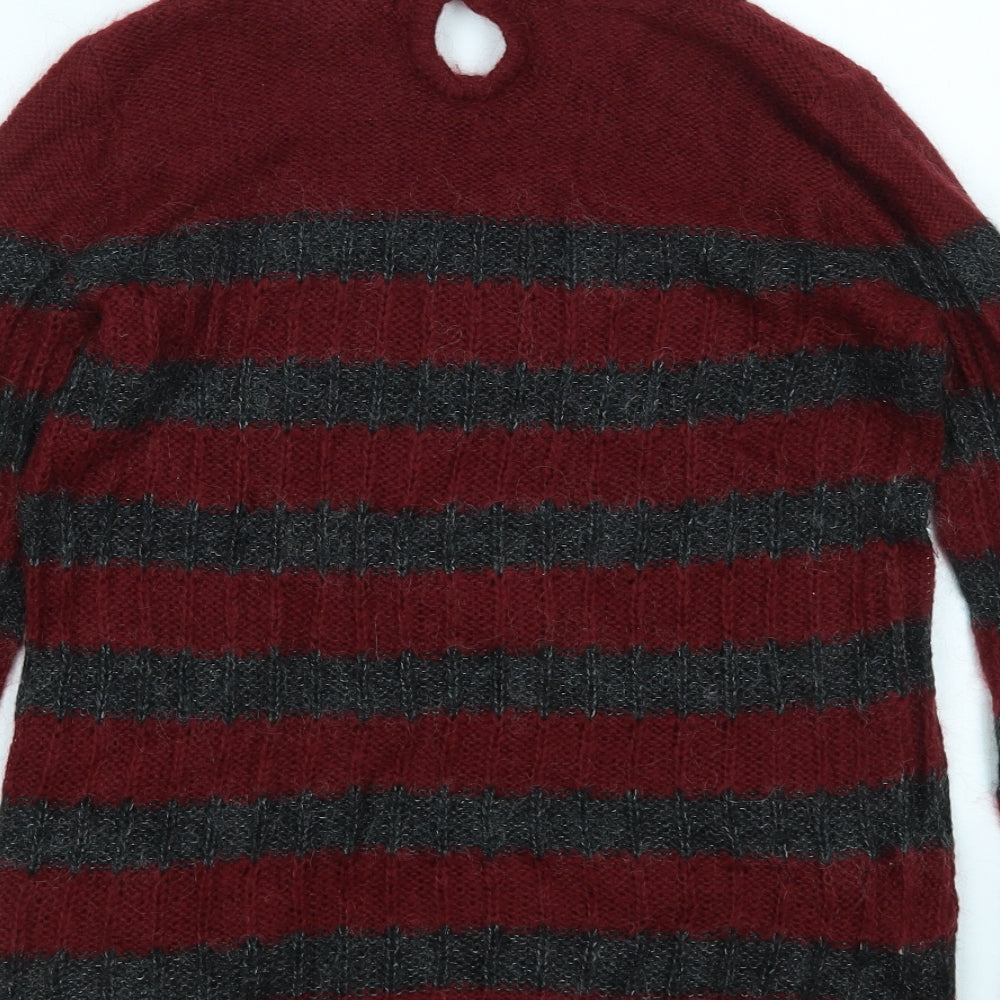 Manhgo Womens Multicoloured Striped  Pullover Jumper Size M