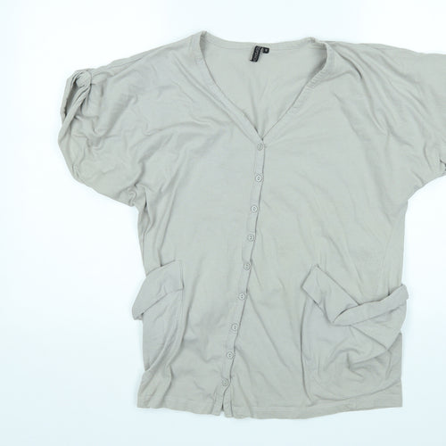 Topshop Womens Grey   Basic Button-Up Size 10