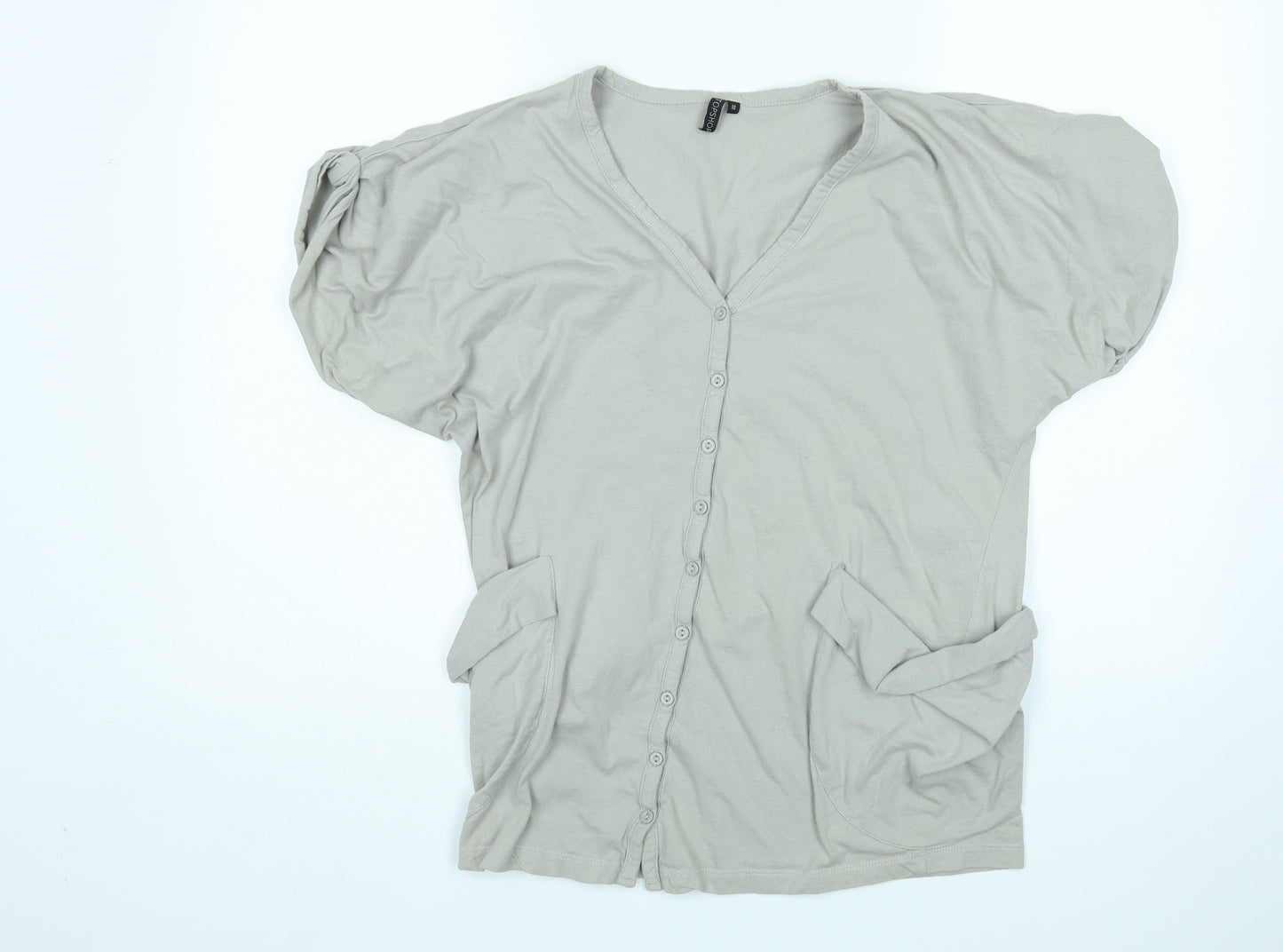 Topshop Womens Grey   Basic Button-Up Size 10