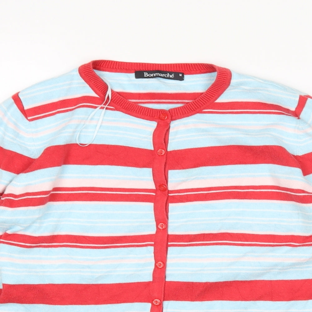 Bonmarche Womens Multicoloured Striped  Cardigan Jumper Size M