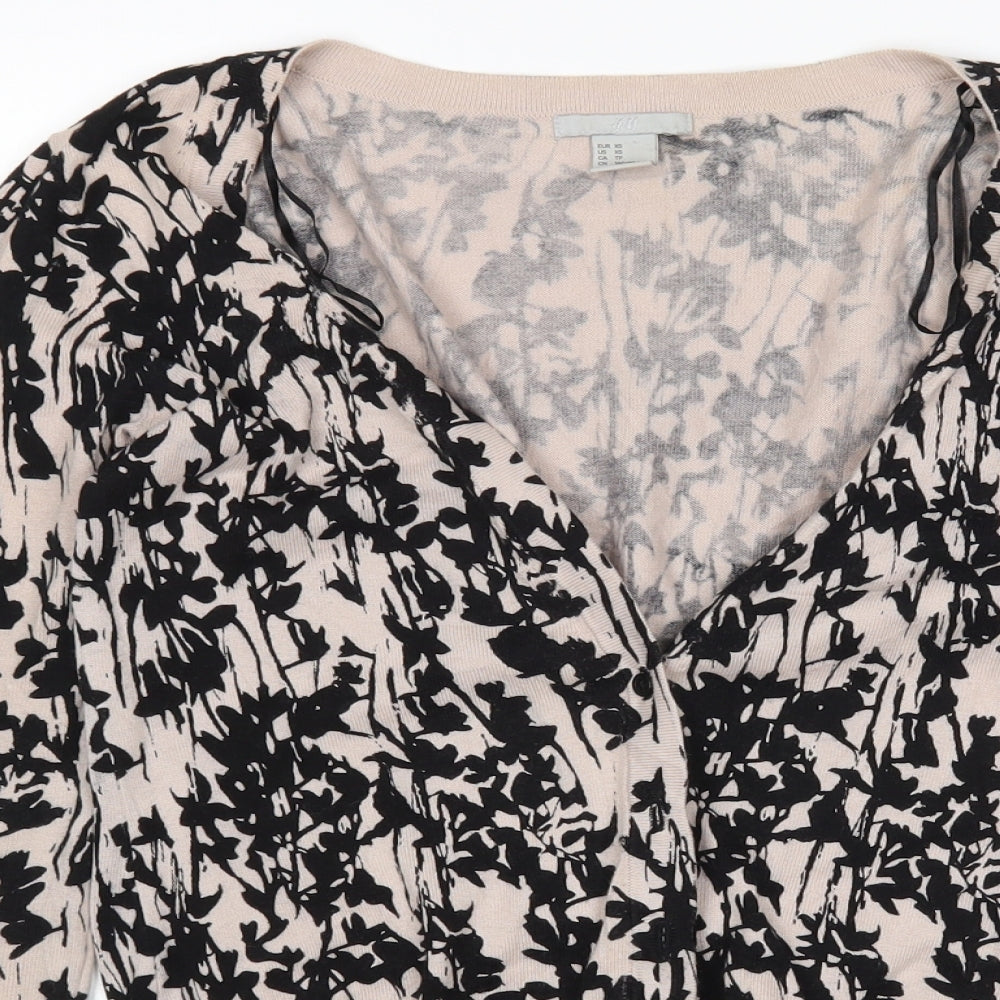 H&M Womens Multicoloured Floral  Cardigan Jumper Size XS