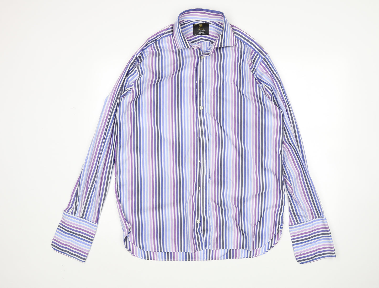 M&S Mens Multicoloured Striped   Dress Shirt Size 16
