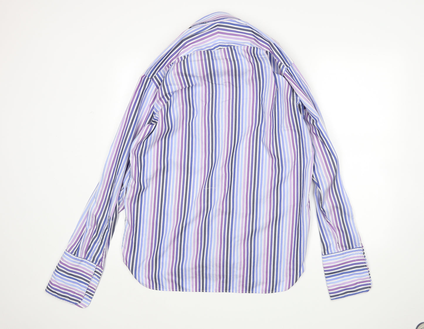 M&S Mens Multicoloured Striped   Dress Shirt Size 16