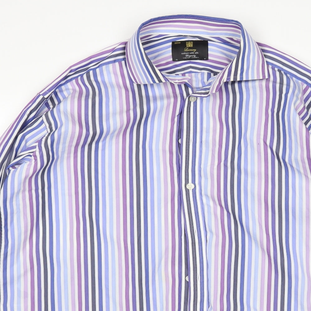 M&S Mens Multicoloured Striped   Dress Shirt Size 16
