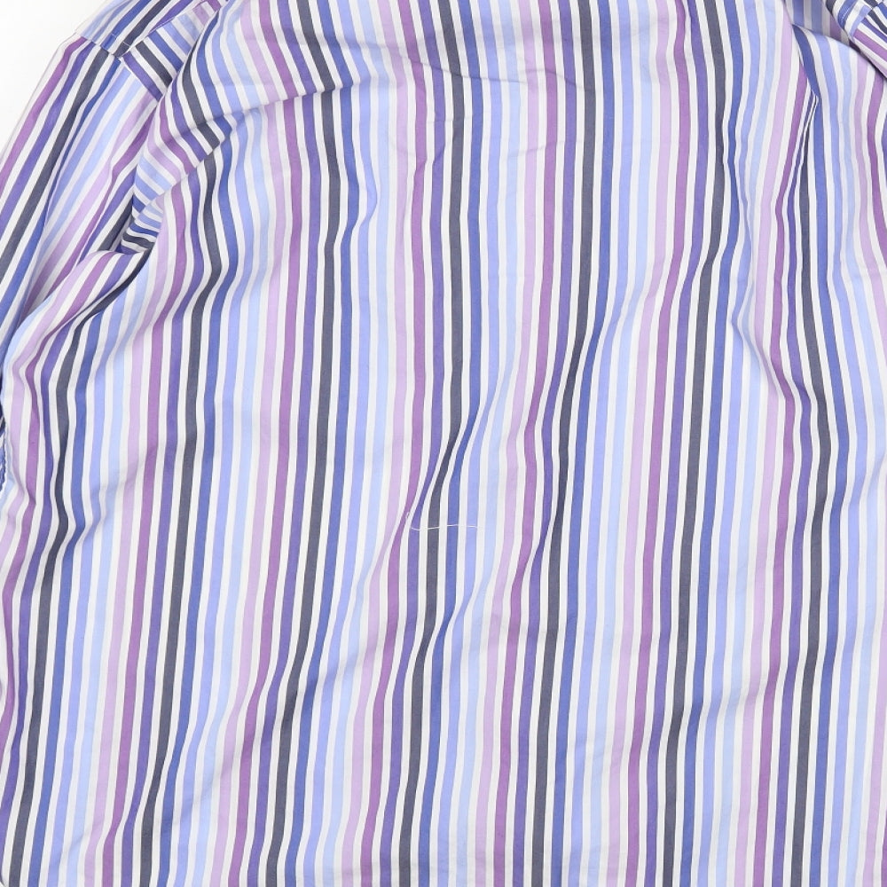 M&S Mens Multicoloured Striped   Dress Shirt Size 16