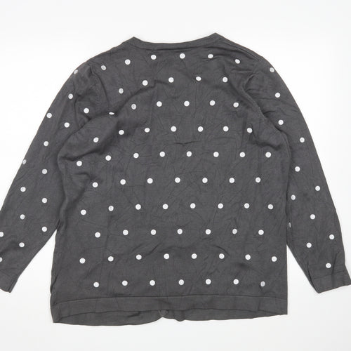 Ann Harvey Womens Grey Polka Dot  Cardigan Jumper Size S