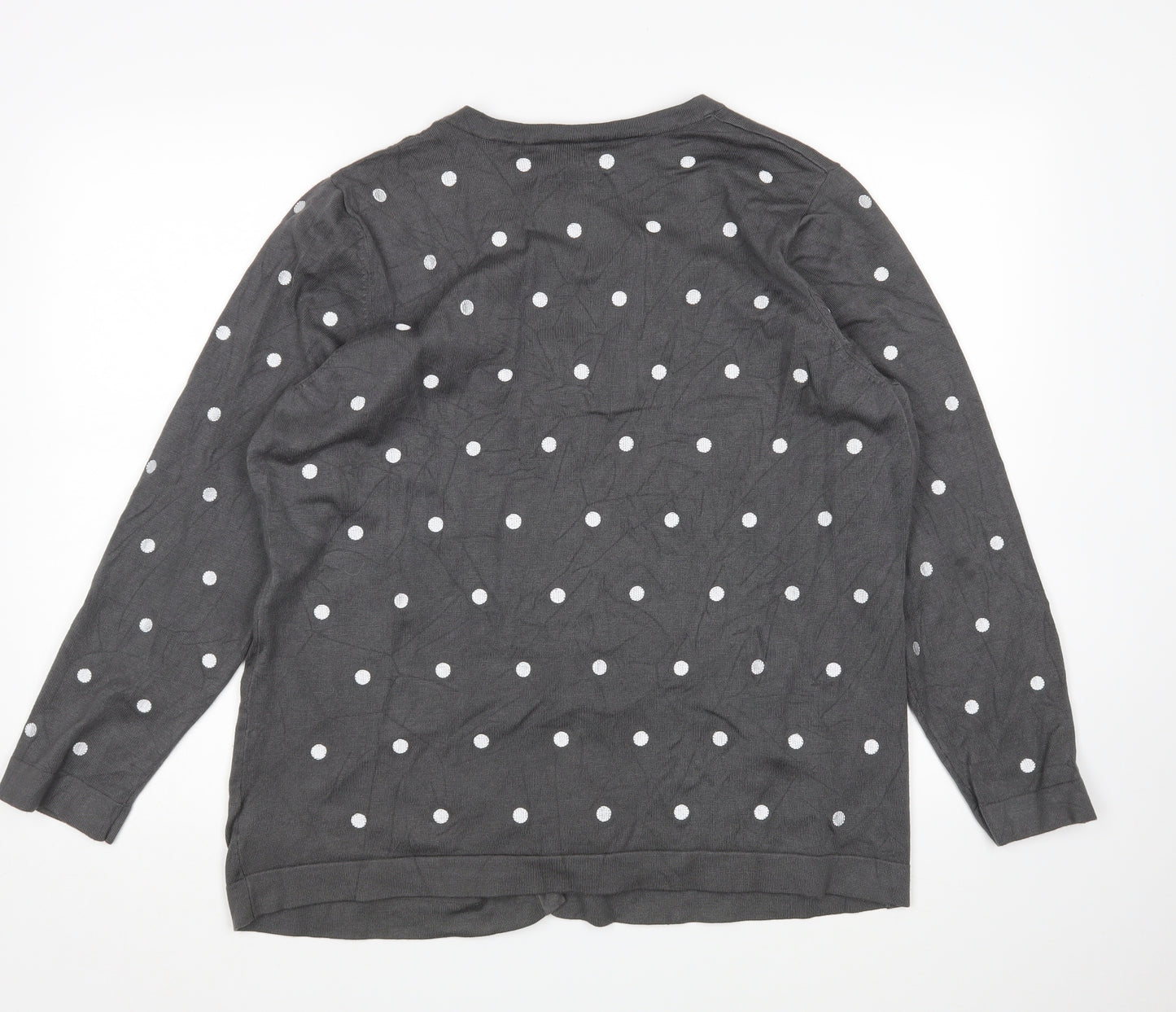 Ann Harvey Womens Grey Polka Dot  Cardigan Jumper Size S