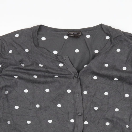 Ann Harvey Womens Grey Polka Dot  Cardigan Jumper Size S