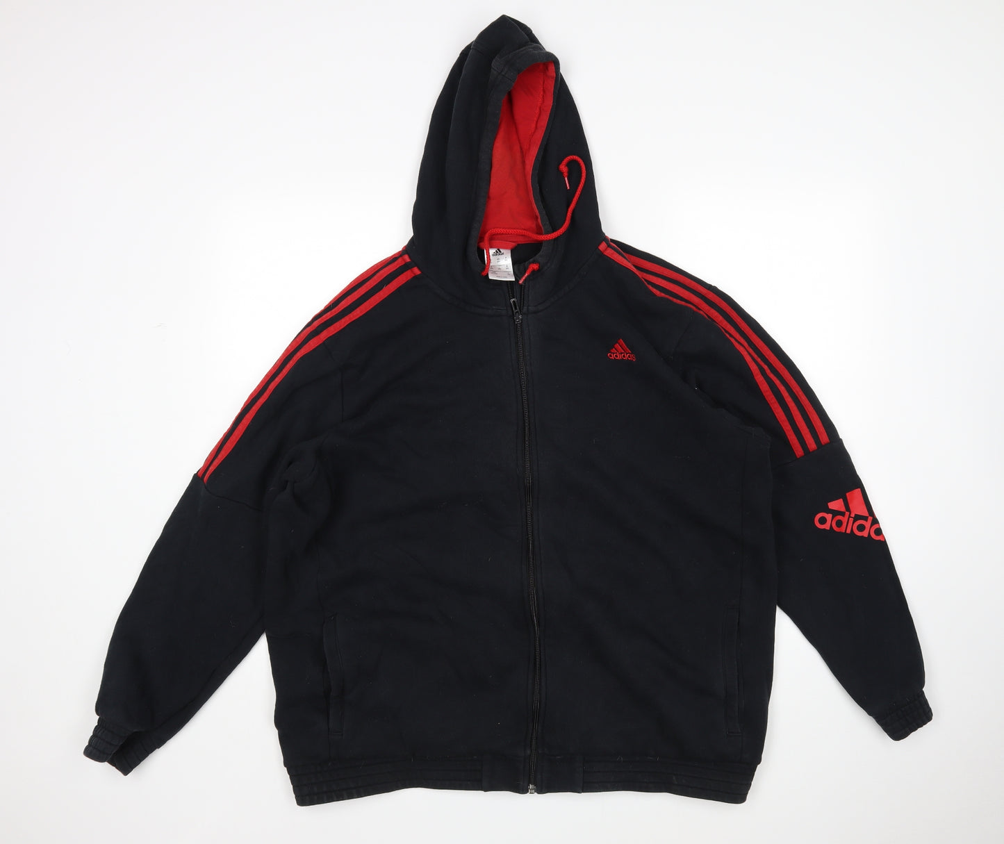 adidas Mens Black   Full Zip Hoodie Size 2XL