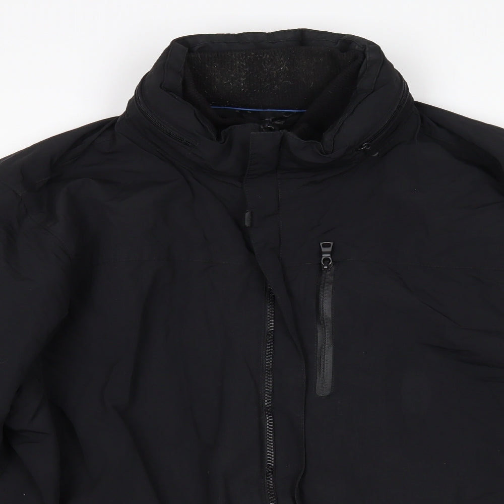 M&S Mens Black   Rain Coat Coat Size XL