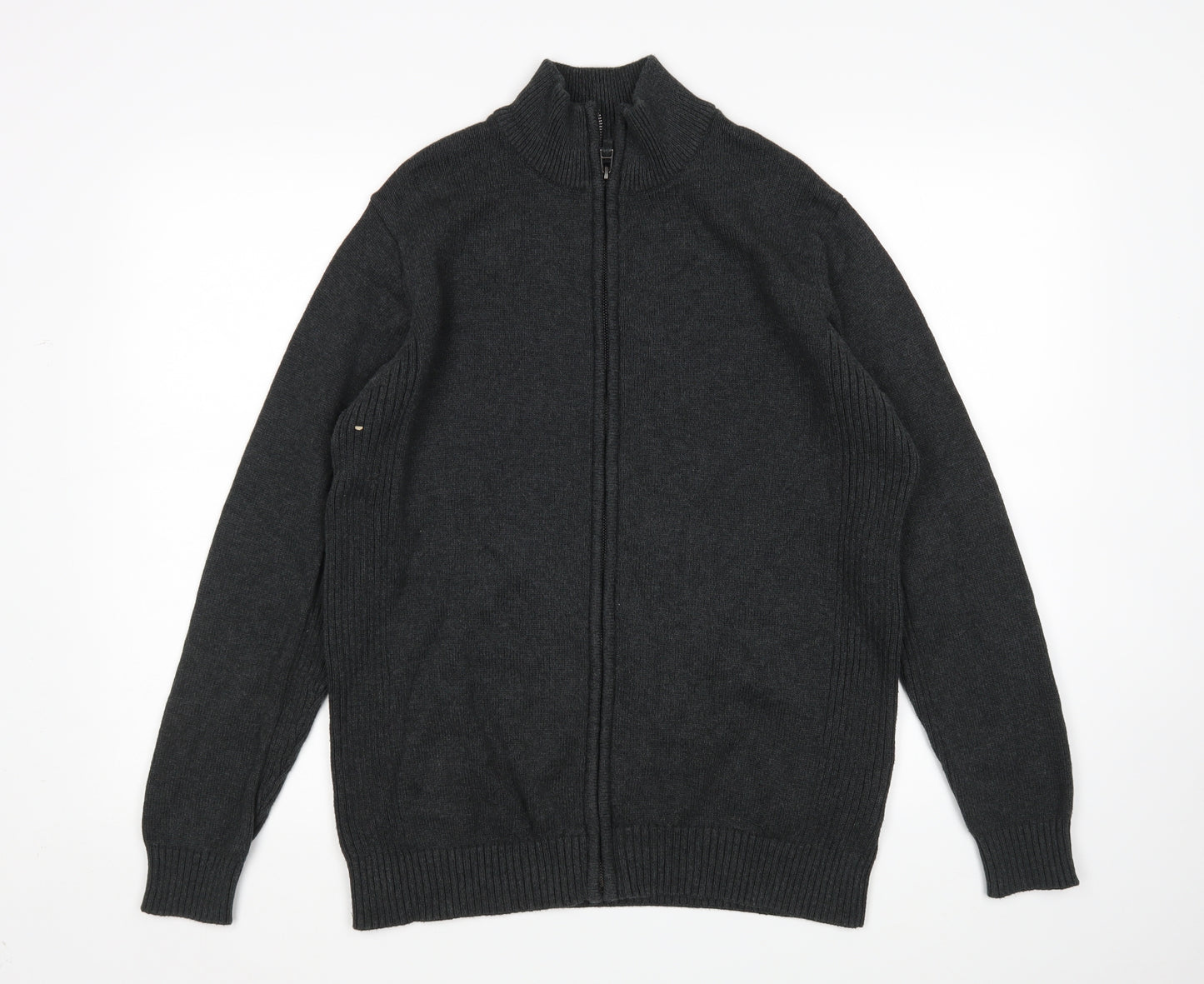 Maine Mens Grey   Full Zip Sweatshirt Size M