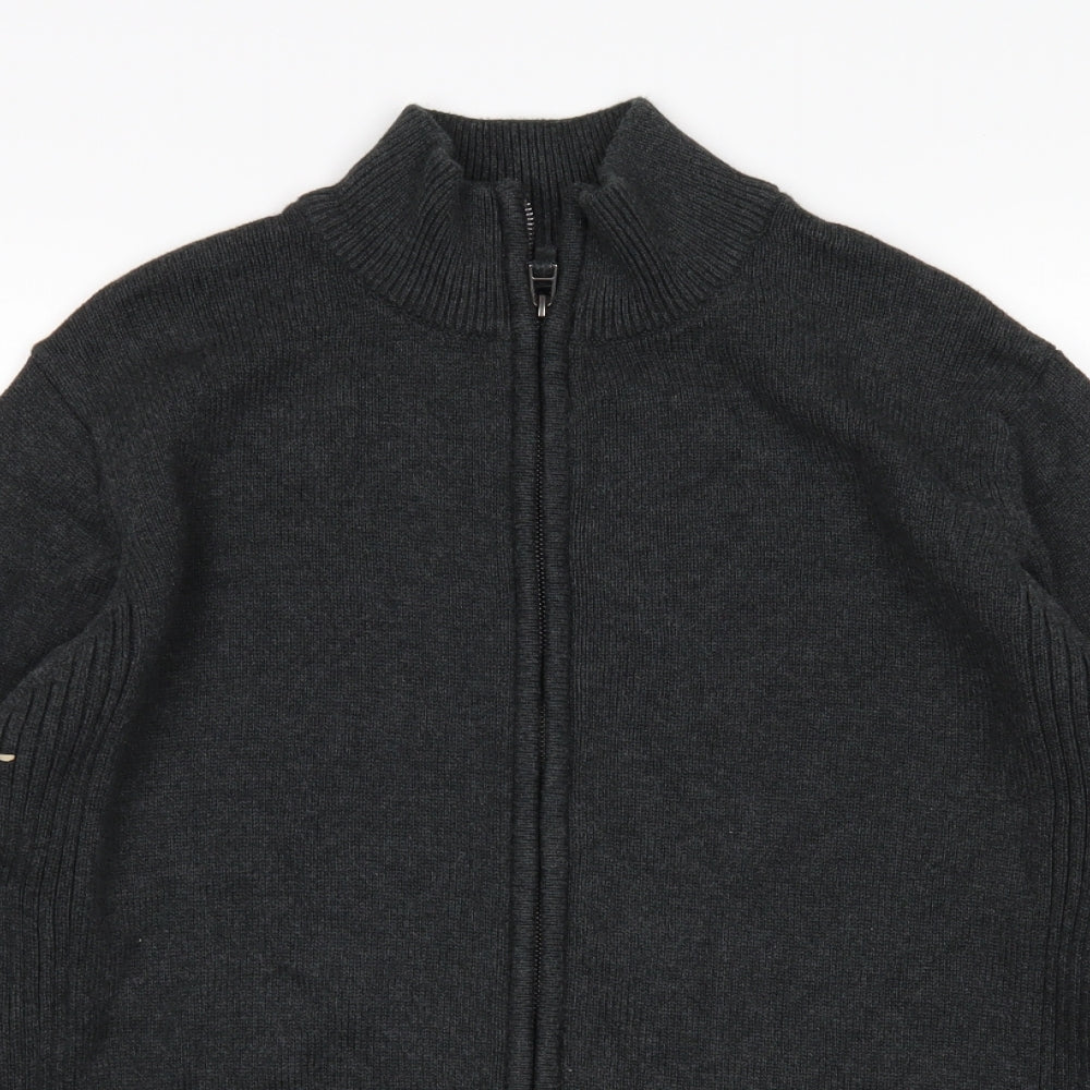 Maine Mens Grey   Full Zip Sweatshirt Size M