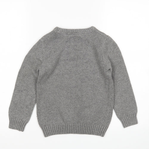 TU Boys Grey   Pullover Jumper Size 6 Years  - Christmas Jumper