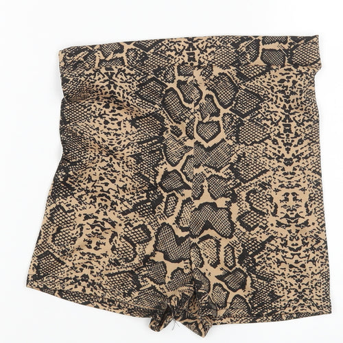 PRETTYLITTLETHING Womens Multicoloured Animal Print  Hot Pants Shorts Size 6