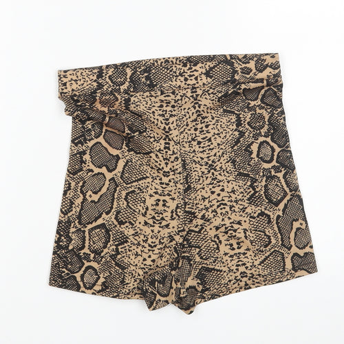 PRETTYLITTLETHING Womens Multicoloured Animal Print  Hot Pants Shorts Size 6