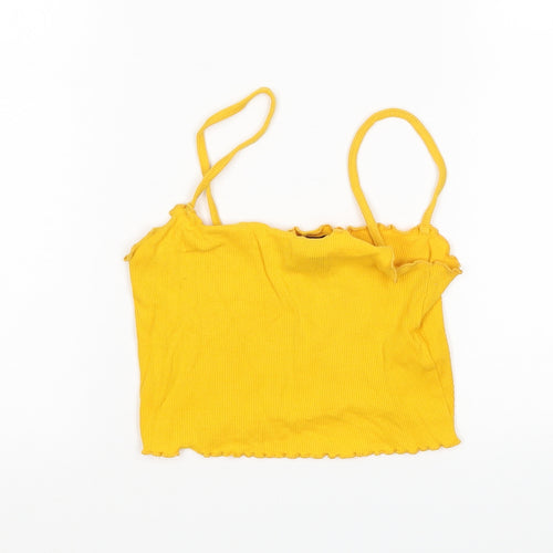 Topshop Womens Yellow   Cropped Tank Size 8