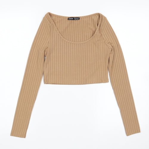 Shein  Womens Brown   Cropped T-Shirt Size XS