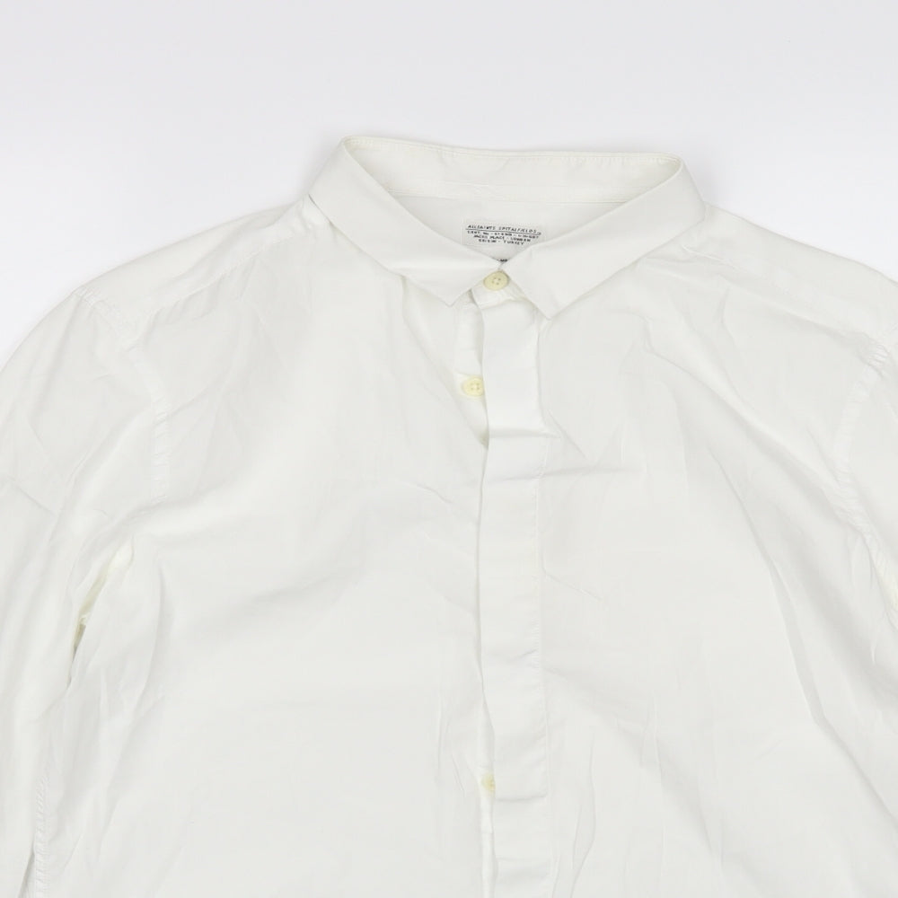 All Saints Mens White    Dress Shirt Size M