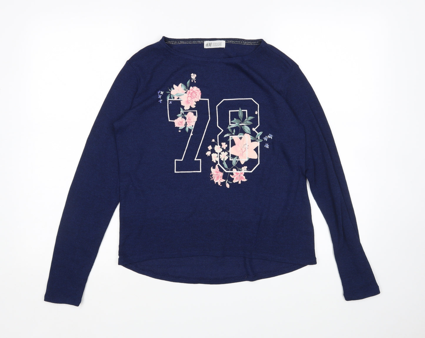 H&M Girls Blue   Pullover Jumper Size 13-14 Years