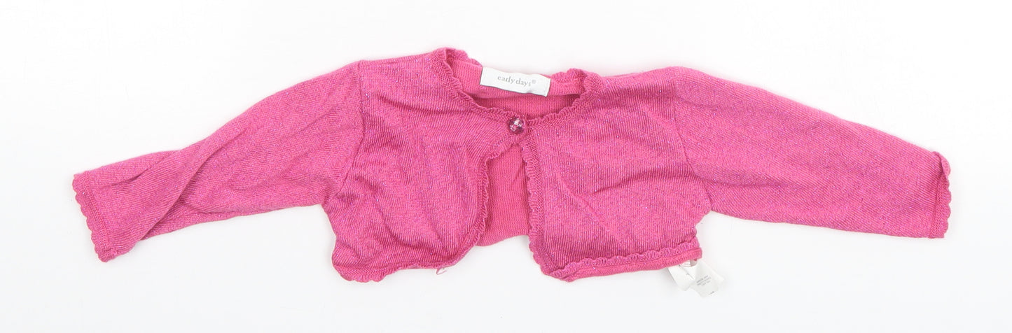 Earlydays Girls Pink   Cardigan Jumper Size 6-9 Months