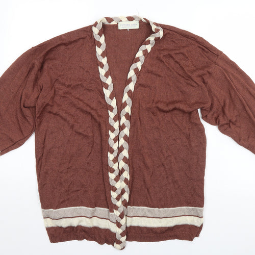 Future Lady Womens Brown   Cardigan Jumper Size L