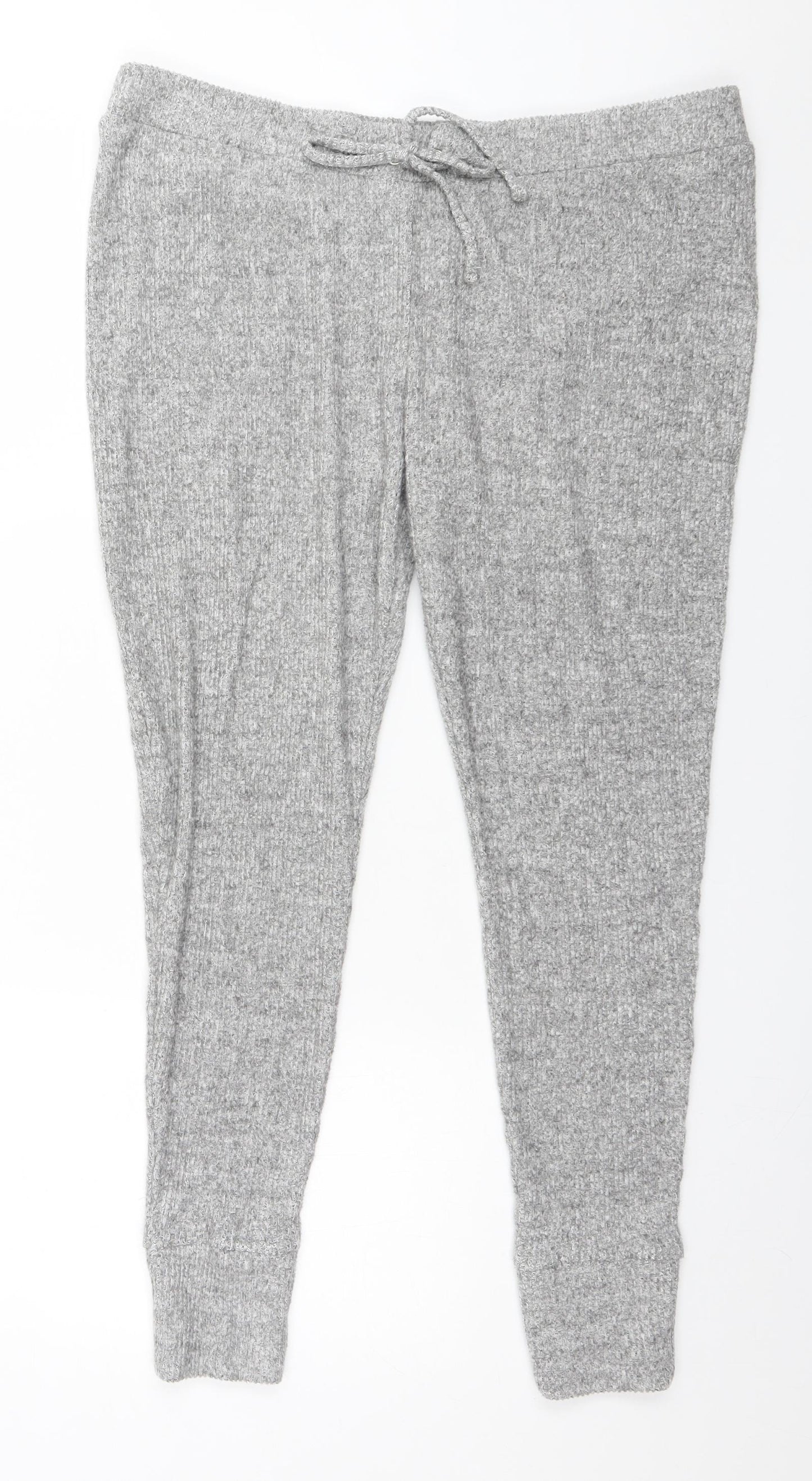 Yns Tekstil Womens Grey Striped  Sweatpants Trousers  L28 in