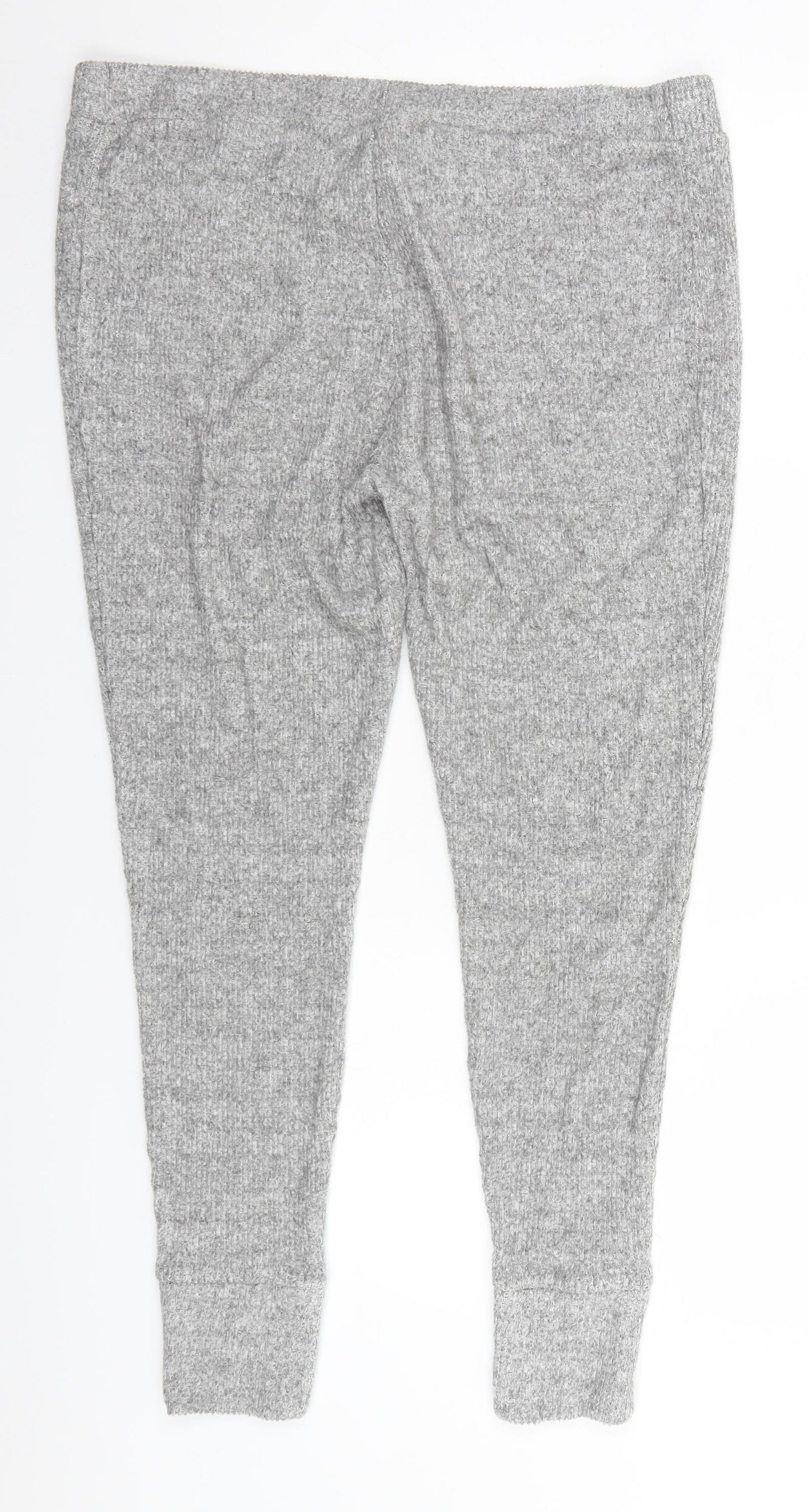Yns Tekstil Womens Grey Striped  Sweatpants Trousers  L28 in