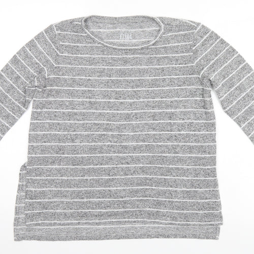 MUDO Womens Grey Striped  Pullover Jumper Size M