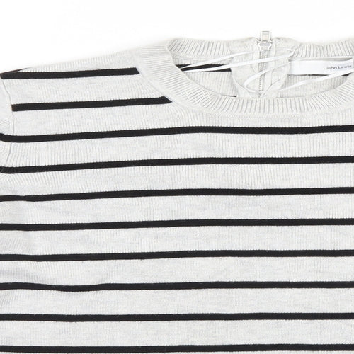 John Lewis Womens Grey Striped  Pullover Jumper Size 10