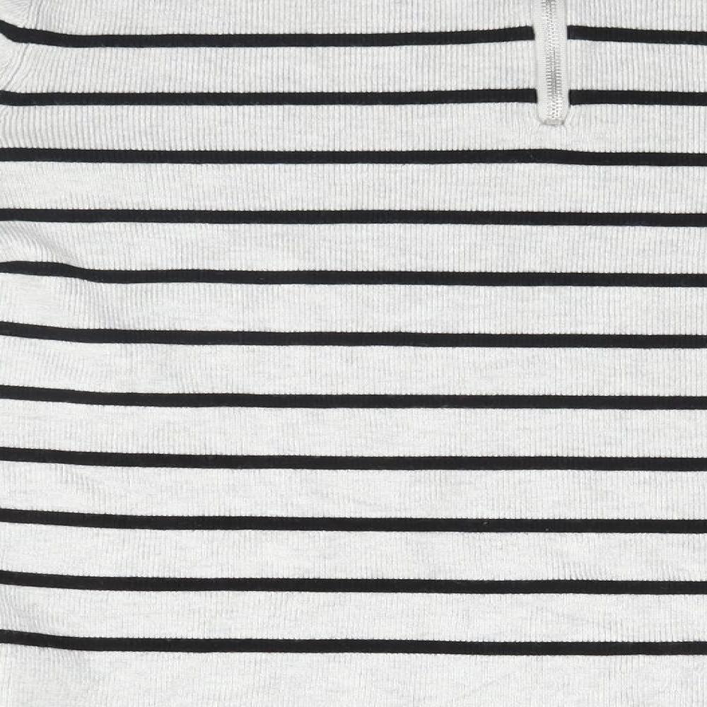 John Lewis Womens Grey Striped  Pullover Jumper Size 10