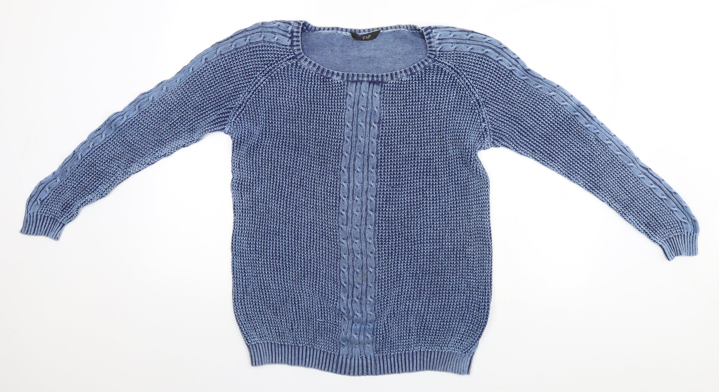 F&F Womens Blue   Pullover Jumper Size L