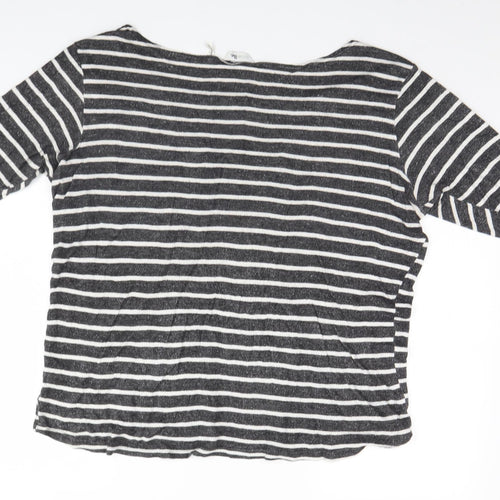 Label BE Womens Grey Striped  Basic T-Shirt Size 20