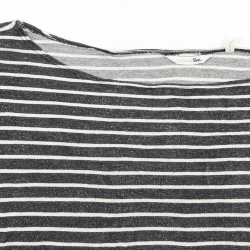 Label BE Womens Grey Striped  Basic T-Shirt Size 20