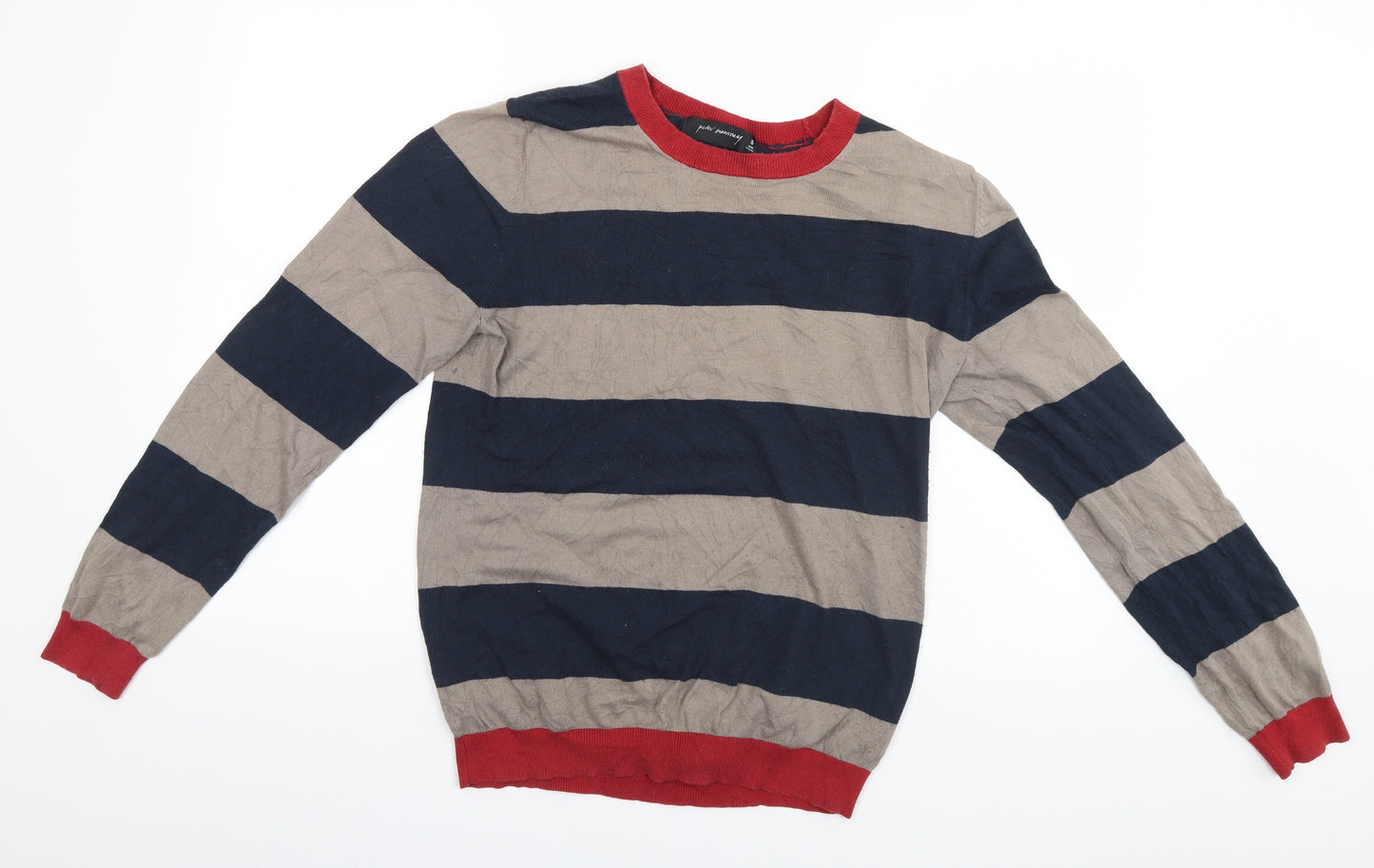 Preworn Mens Green Striped  Pullover Jumper Size S