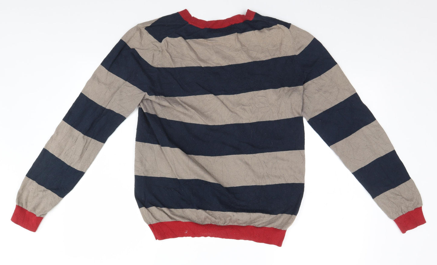 Preworn Mens Green Striped  Pullover Jumper Size S