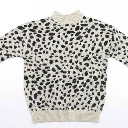 Dorothy Perkins Womens Grey Animal Print  Pullover Jumper Size 8