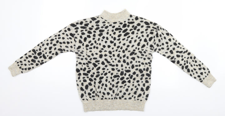 Dorothy Perkins Womens Grey Animal Print Pullover Jumper Size 8
