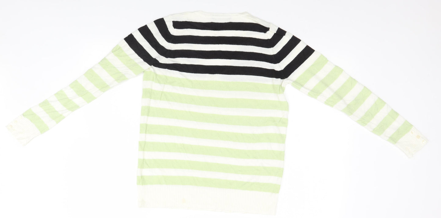 Marks and Spencer Womens Green Striped  Pullover Jumper Size 10