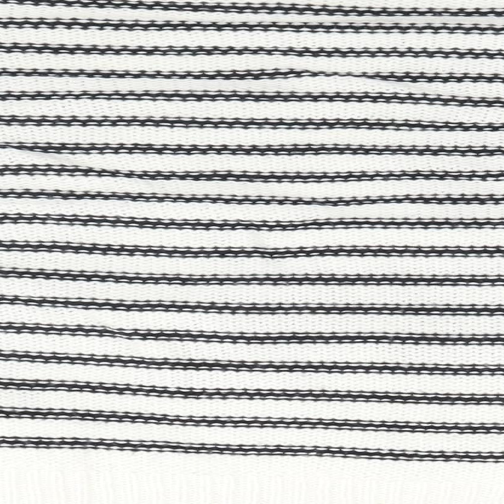 Divided Womens White Striped  Pullover Jumper Size 10