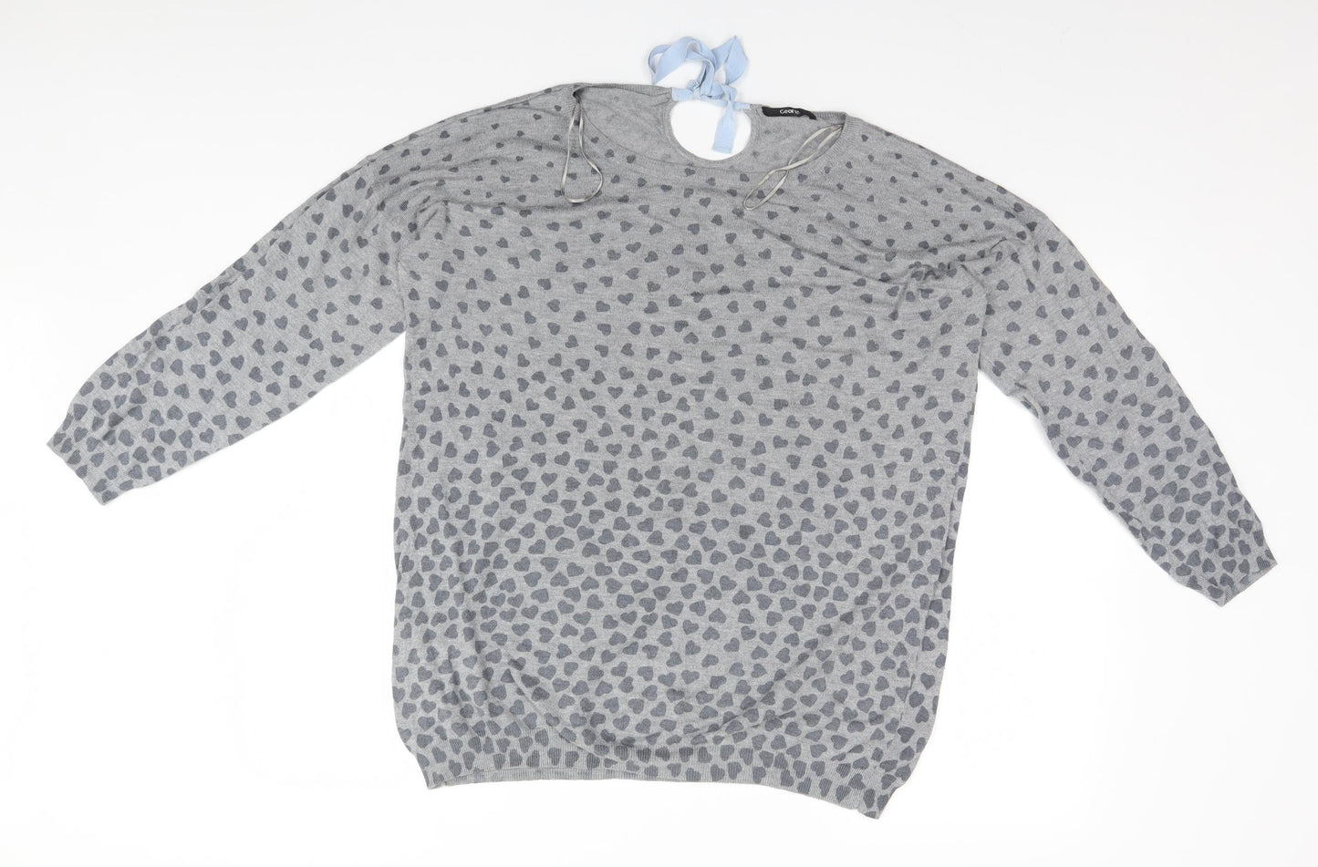 George Womens Grey Geometric  Pullover Jumper Size 18  - Hearts