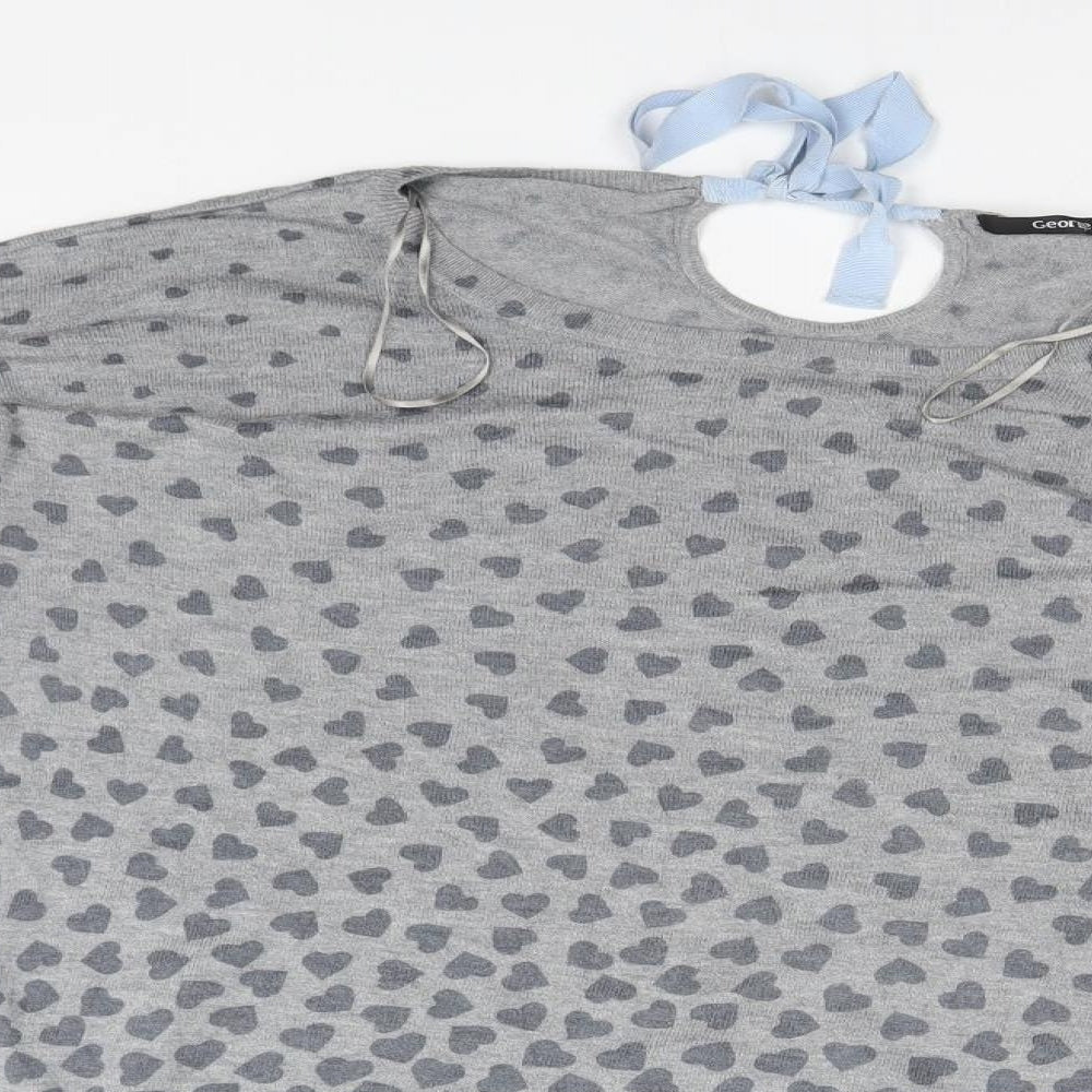 George Womens Grey Geometric  Pullover Jumper Size 18  - Hearts