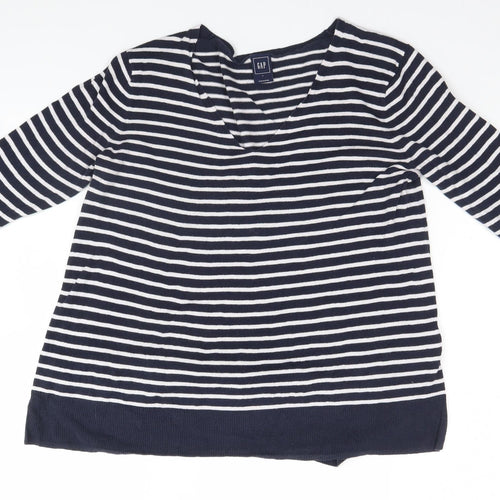 Gap Womens Blue Striped  Pullover Jumper Size L