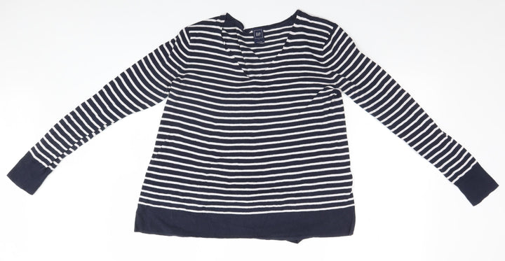 Gap Womens Blue Striped Pullover Jumper Size L