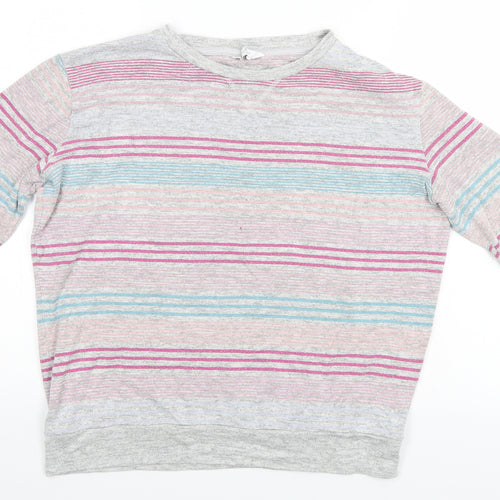 Marks and Spencer Womens Grey Striped  Pullover Jumper Size 14