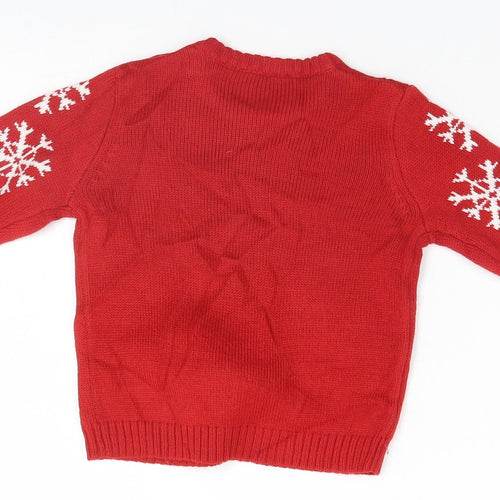 M&Co Baby Red   Pullover Jumper Size 9-12 Months  - Christmas, Reindeer