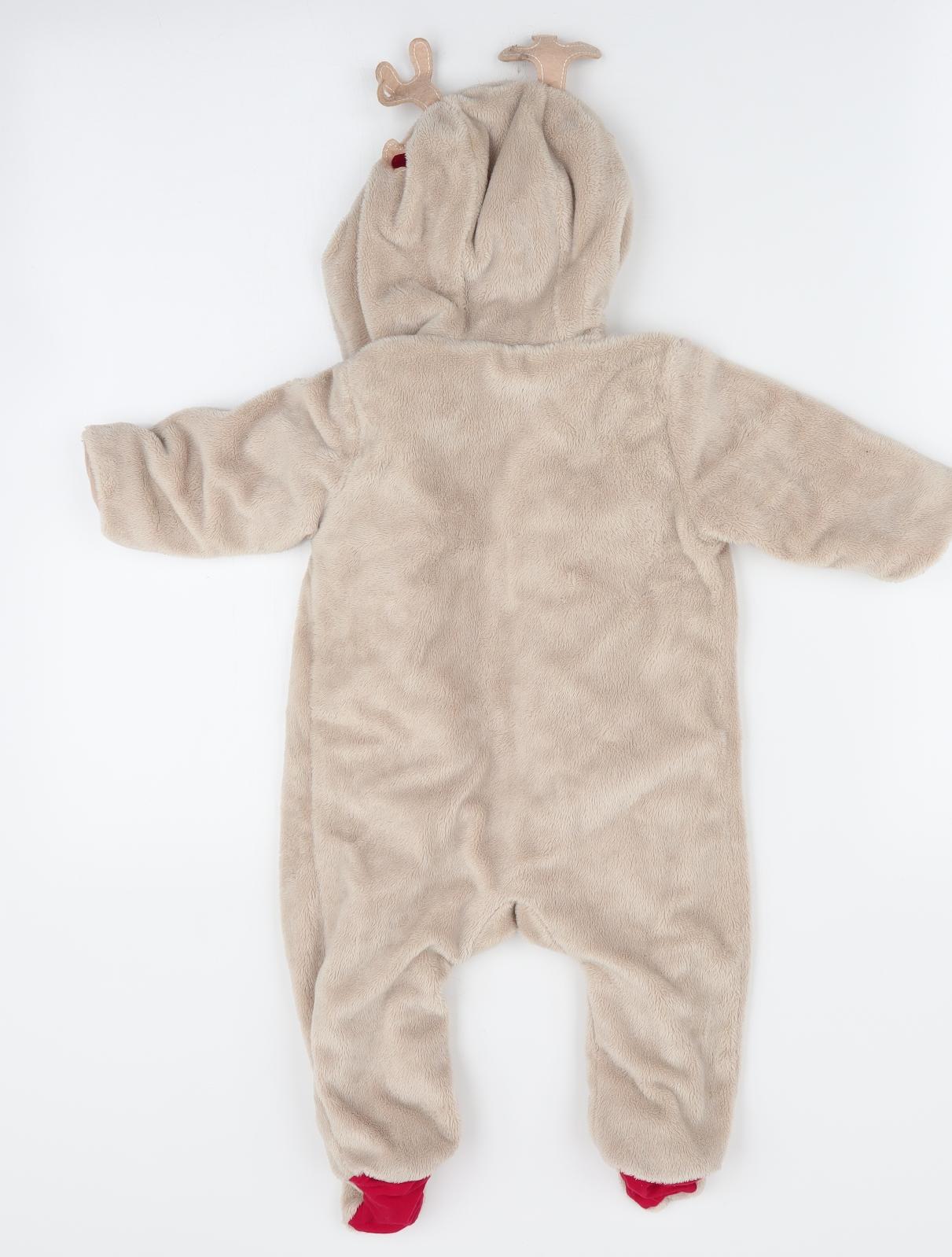 Early Days Boys Brown Animal Print   Snowsuit Size 6-9 Months  - Reindeer Hood